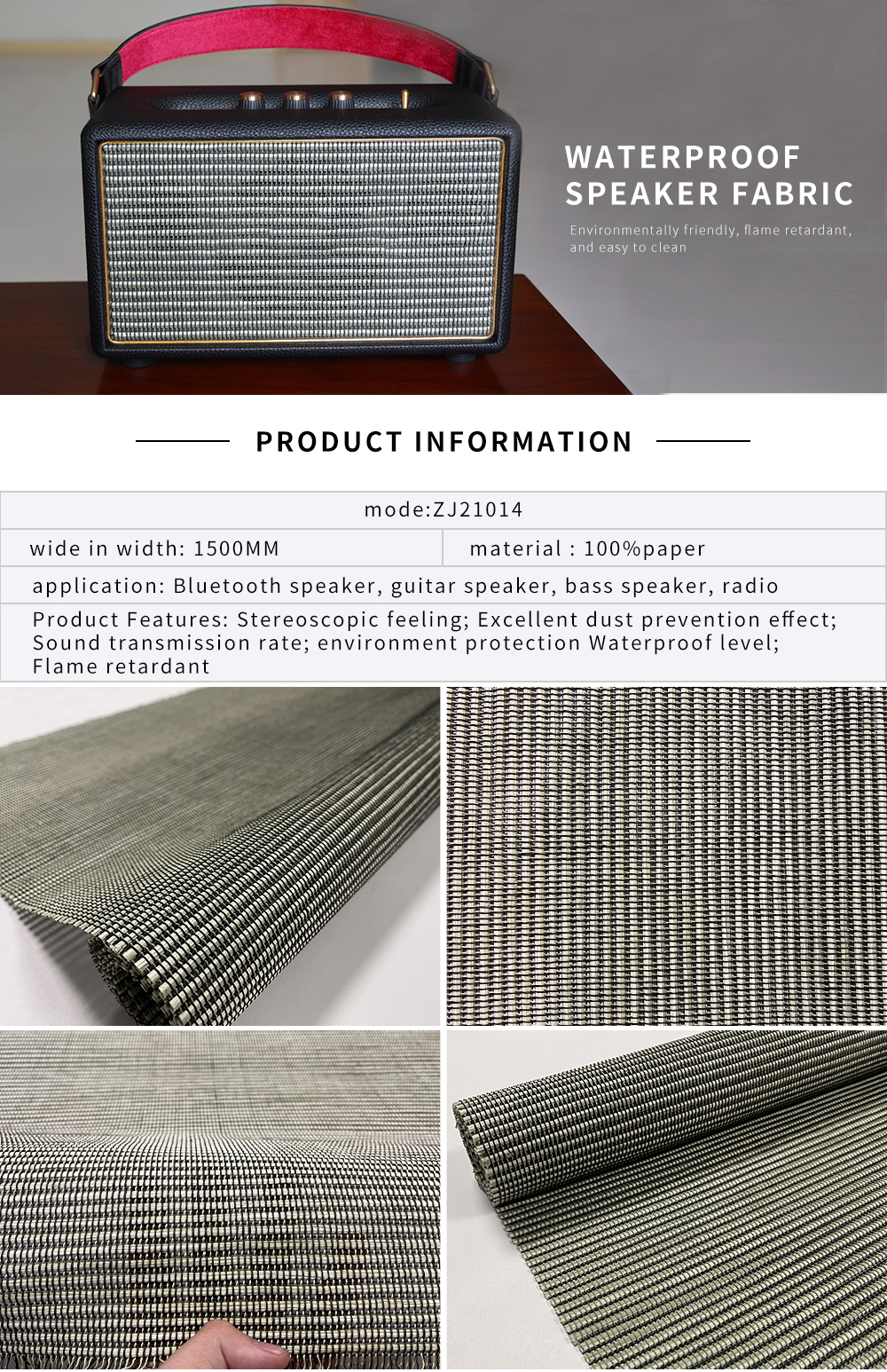 AH31J22 Gold Plastic Speaker Grill Cloth